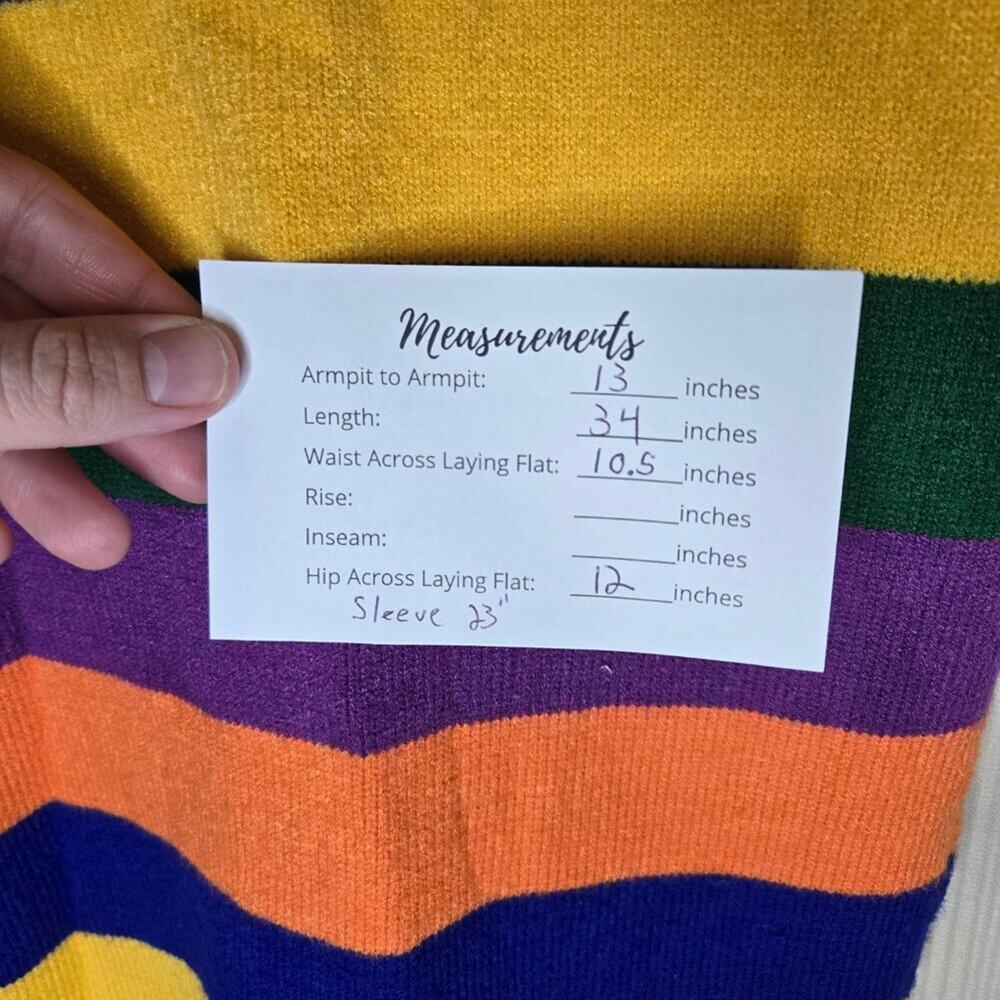 Hot & Delicious Small/Med Rainbow Striped Bodycon Sweater Dress [0329] - Picture 3 of 6